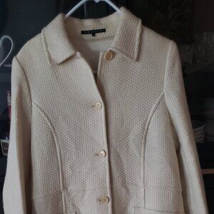 Theory white wool coat